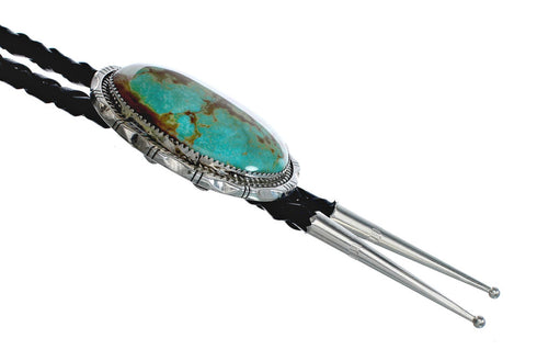 Genuine Navajo Native American Sterling Silver Turquoise Bolo Tie XS10031